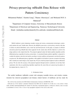 Privacy-preserving mHealth Data Release with Pattern Consistency