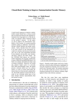 Closed-Book Training to Improve Summarization Encoder Memory