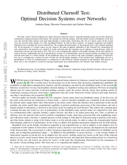 Distributed Chernoff Test: Optimal decision systems over networks