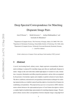 Deep Spectral Correspondence for Matching Disparate Image Pairs
