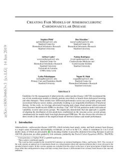Creating Fair Models of Atherosclerotic Cardiovascular Disease Risk