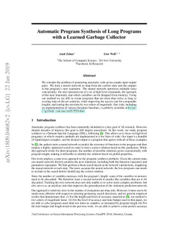 Automatic Program Synthesis of Long Programs with a Learned Garbage
  Collector