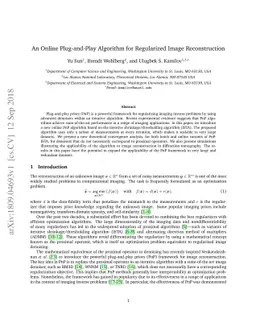An Online Plug-and-Play Algorithm for Regularized Image Reconstruction