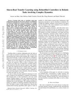 Sim-to-Real Transfer Learning using Robustified Controllers in Robotic
  Tasks involving Complex Dynamics