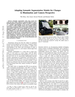 Adapting Semantic Segmentation Models for Changes in Illumination and
  Camera Perspective