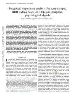 Perceptual Experience Analysis for Tone-mapped HDR Videos based on EEG
  and Peripheral Physiological Signals