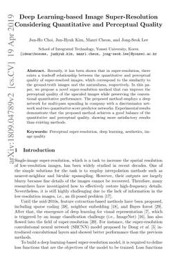 Deep Learning-based Image Super-Resolution Considering Quantitative and
  Perceptual Quality