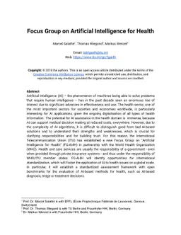 Focus Group on Artificial Intelligence for Health