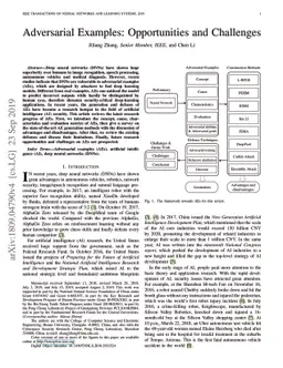Adversarial Examples: Opportunities and Challenges