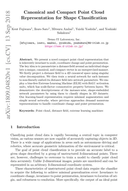 Canonical and Compact Point Cloud Representation for Shape
  Classification