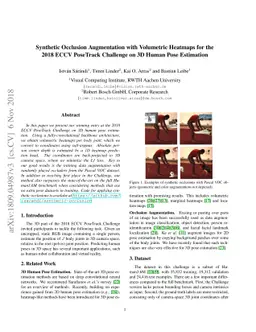 Synthetic Occlusion Augmentation with Volumetric Heatmaps for the 2018
  ECCV PoseTrack Challenge on 3D Human Pose Estimation