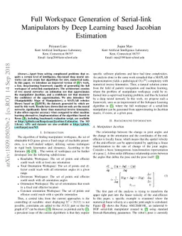 Full Workspace Generation of Serial-link Manipulators by Deep Learning
  based Jacobian Estimation