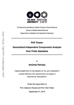 PhD Dissertation: Generalized Independent Components Analysis Over
  Finite Alphabets