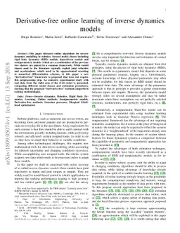 Derivative-free online learning of inverse dynamics models