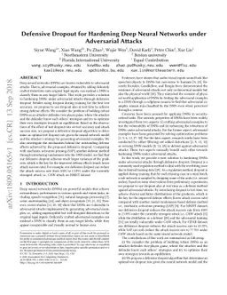 Defensive Dropout for Hardening Deep Neural Networks under Adversarial
  Attacks
