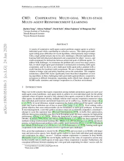 CM3: Cooperative Multi-goal Multi-stage Multi-agent Reinforcement
  Learning