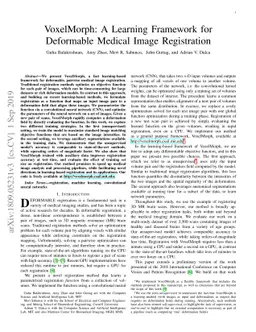 VoxelMorph: A Learning Framework for Deformable Medical Image
  Registration