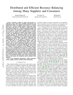 Distributed and Efficient Resource Balancing Among Many Suppliers and
  Consumers