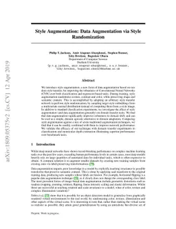Style Augmentation: Data Augmentation via Style Randomization