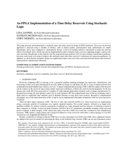 An FPGA Implementation of a Time Delay Reservoir Using Stochastic Logic