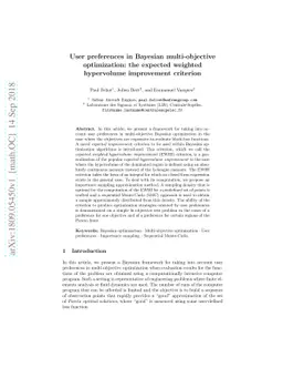 User preferences in Bayesian multi-objective optimization: the expected
  weighted hypervolume improvement criterion