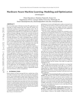 Hardware-Aware Machine Learning: Modeling and Optimization