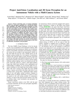 Project AutoVision: Localization and 3D Scene Perception for an
  Autonomous Vehicle with a Multi-Camera System