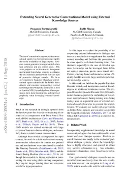 Extending Neural Generative Conversational Model using External
  Knowledge Sources
