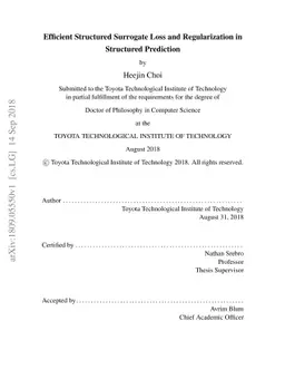 Efficient Structured Surrogate Loss and Regularization in Structured
  Prediction