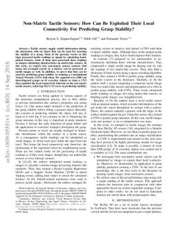 Non-Matrix Tactile Sensors: How Can Be Exploited Their Local
  Connectivity For Predicting Grasp Stability?