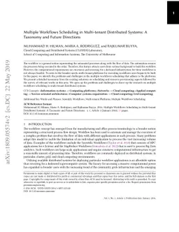 Multiple Workflows Scheduling in Multi-tenant Distributed Systems: A
  Taxonomy and Future Directions