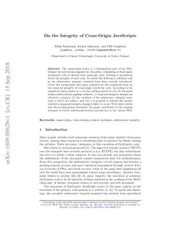 On the Integrity of Cross-Origin JavaScripts