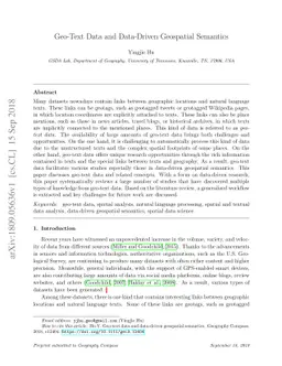 Geo-Text Data and Data-Driven Geospatial Semantics