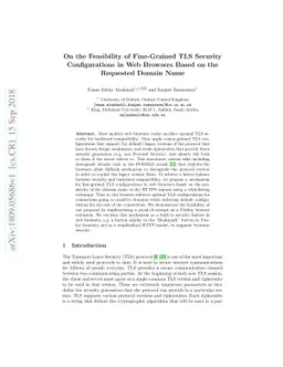 On the Feasibility of Fine-Grained TLS Security Configurations in Web
  Browsers Based on the Requested Domain Name