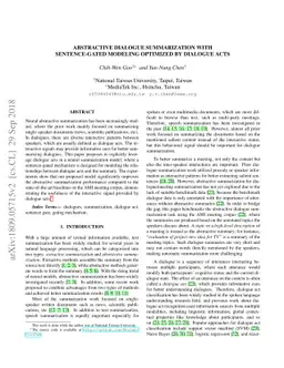 Abstractive Dialogue Summarization with Sentence-Gated Modeling
  Optimized by Dialogue Acts
