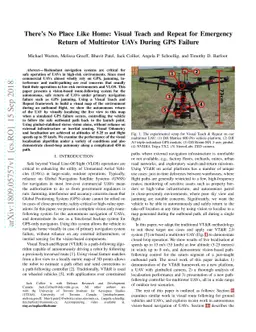 There's No Place Like Home: Visual Teach and Repeat for Emergency Return
  of Multirotor UAVs During GPS Failure