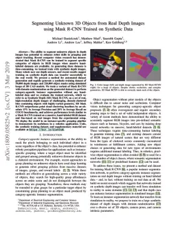 Segmenting Unknown 3D Objects from Real Depth Images using Mask R-CNN
  Trained on Synthetic Data