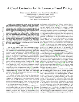 A Cloud Controller for Performance-Based Pricing