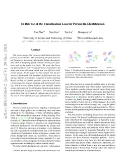 In Defense of the Classification Loss for Person Re-Identification