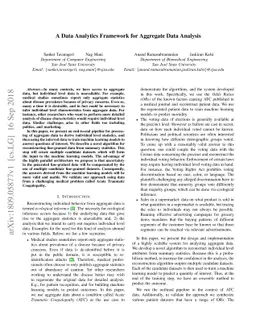 A Data Analytics Framework for Aggregate Data Analysis