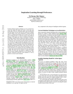 Inspiration Learning through Preferences