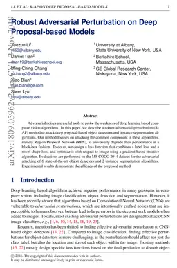 Robust Adversarial Perturbation on Deep Proposal-based Models