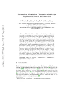 Incomplete Multi-view Clustering via Graph Regularized Matrix
  Factorization
