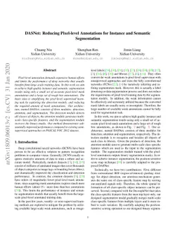 DASNet: Reducing Pixel-level Annotations for Instance and Semantic
  Segmentation