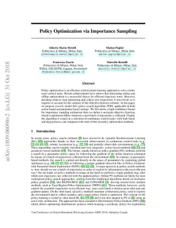 Policy Optimization via Importance Sampling