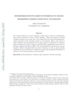 Heteroskedasticity-robust inference in linear regression models with
  many covariates