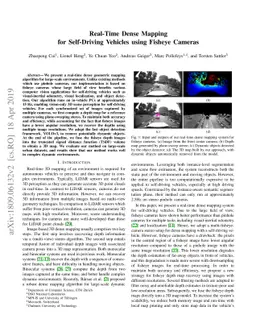 Real-Time Dense Mapping for Self-driving Vehicles using Fisheye Cameras