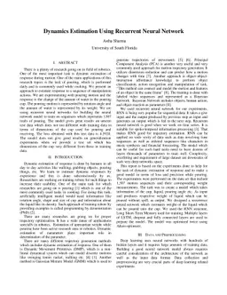 Dynamics Estimation Using Recurrent Neural Network