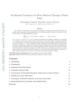On Bayesian Consistency for Flows Observed Through a Passive Scalar