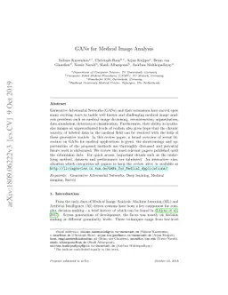 GANs for Medical Image Analysis